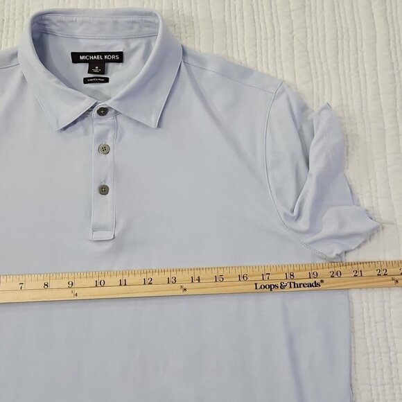 Michael Kors Stretch Pima Cotton Shirt Men's M Lilac Purple Short Sleeve EUC LN - Picture 8 of 13